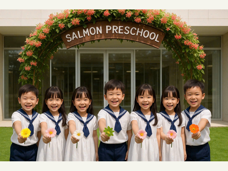 Hình ảnh học sinh được nhà trường chia sẻ trong khuôn viên Salmon Preschool.